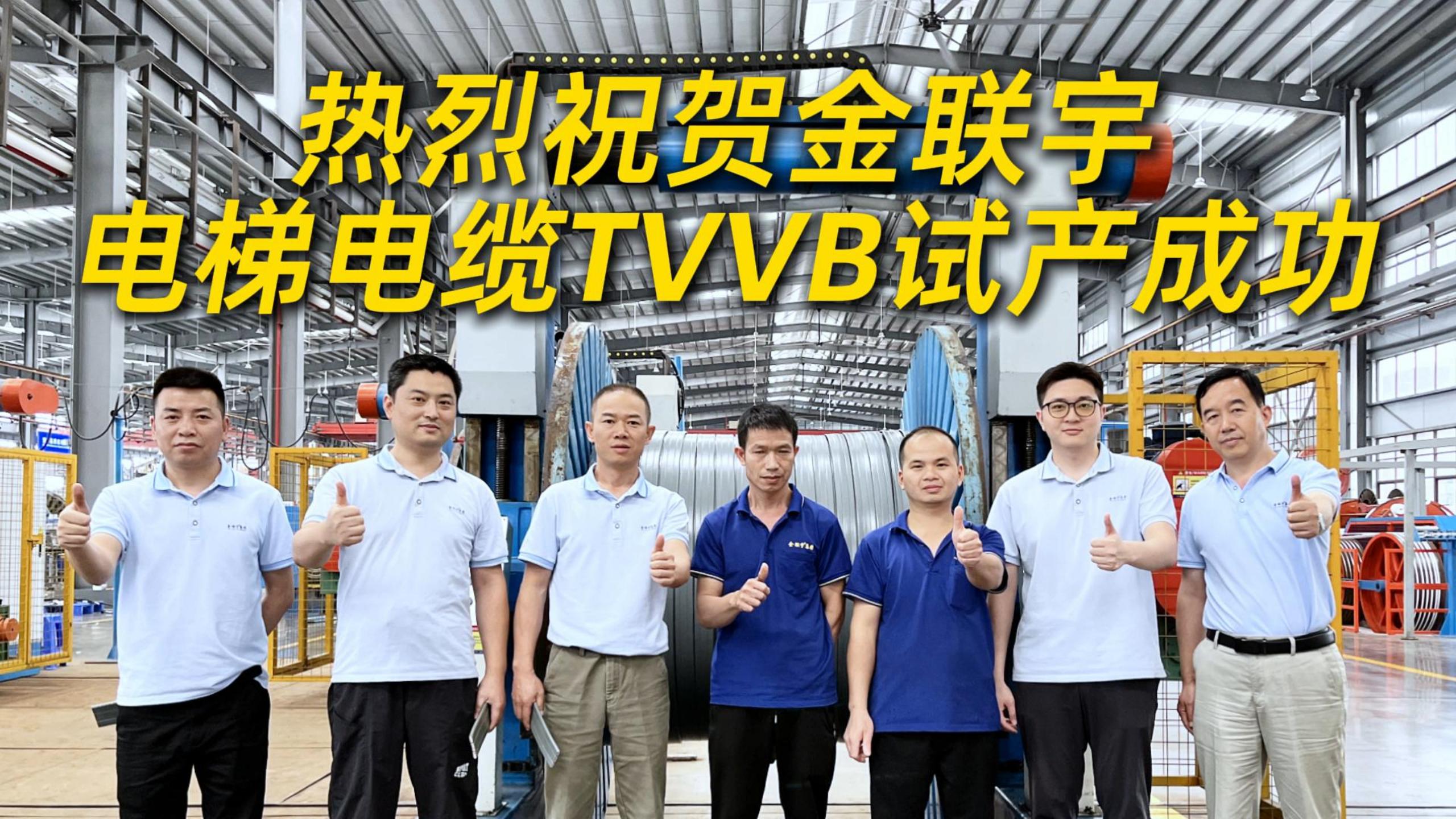 熱烈祝賀金聯(lián)宇電梯電纜TVVB試產(chǎn)成功！